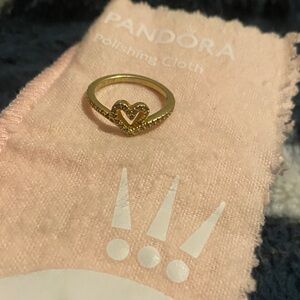 Pandora Gold Heart Ring Size 5